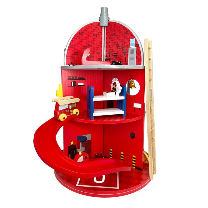 Caserne pompiers enfant - Teamson Kids - jeu bois figurines multicolore Caserne pompiers enfant - Teamson Kids - jeu bois figurines multicolore