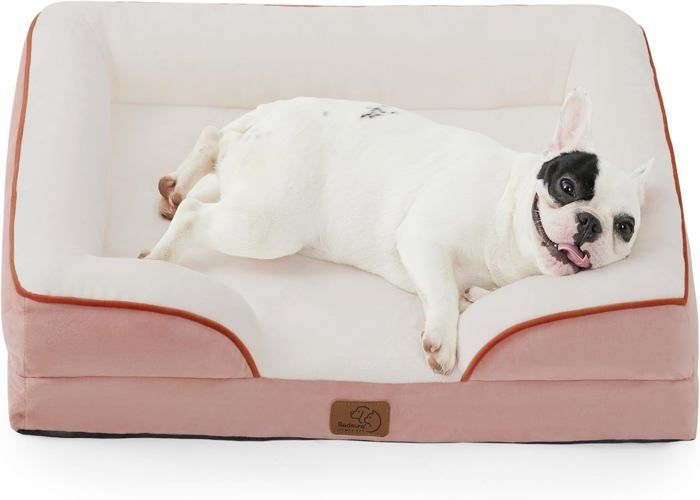 Comparer les prix de Panier Chien Moyen Taille-Canapé Chien Orthopedique Et Dehoussable,Lit Pour Chien Lavable,Anti-Dérapant Et Ultra Doux Rose,Taille 7