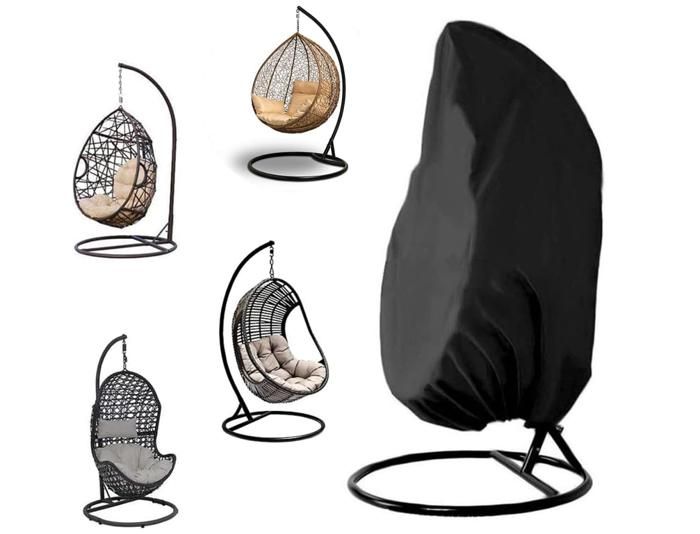 Housse de fauteuil suspendu - PZCC - Imperméable - 190x115 cm - Tissu oxford 420D - Résistant aux UV - Cordon de serrage - Jardin
