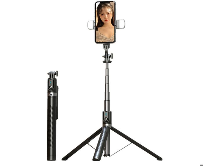 Trépied - AUCUNEARY - Extensible 180 cm - Télécommande intégrée - 2 lumières LED amovibles