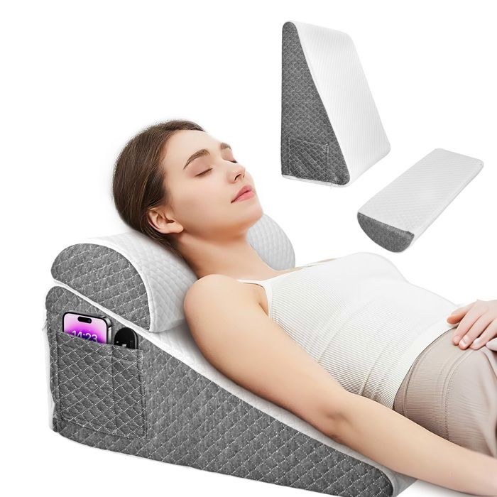 Coussin De Lecture Pour Lit Et Canapé 60x30 Cm - Coussin Lombaire Multifonction Avec Housse Amovible - Confort Maison Et Bureau