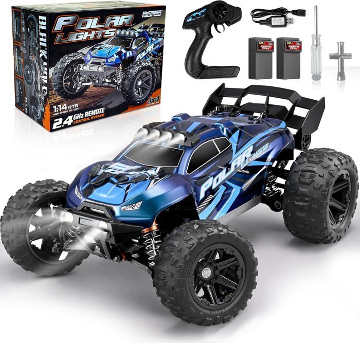 Voiture Télécommandée Snookids 1:14 - 4WD 40km/h Tout-Terrain Avec 2 Batteries