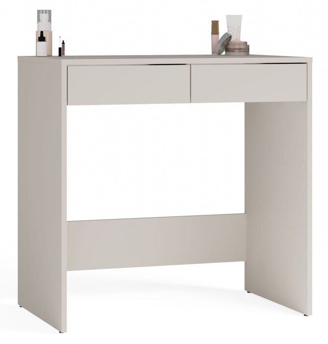MARINA 2S - Bureau pour ordinateur portable avec 2 tiroirs - Beige Cachemire