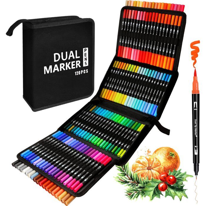 Dictien 36 Couleurs Feutres Acrylique Coloriage Adulte,Feutre Peinture Acrylique, Séchage Rapide & Anti-Taches, Non Toxiques & Sans Odeur, Pour Pierre/Bois/Verre/Tissu | Artistes & Bricoleurs