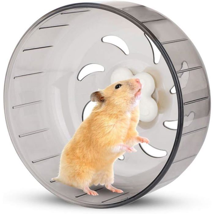 Roue de course pour hamster de 13 cm silencieuse en plastique pour animaux de compagnie PZCC