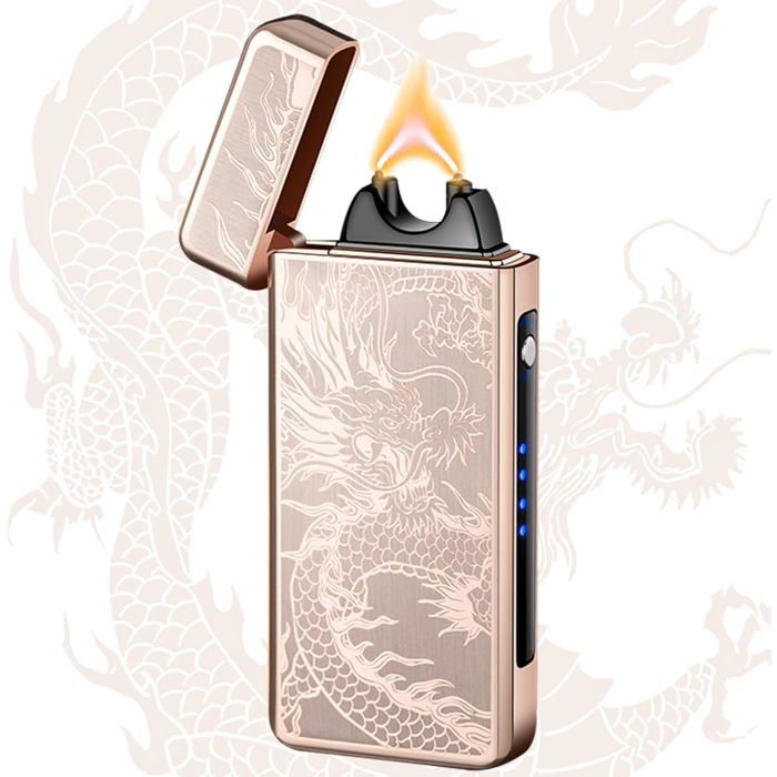Briquet Électrique à Arc Plasma Rechargeable USB - Double Arc Sans Flamme, Étanche, Pour Camping Et Extérieur (Bleu)