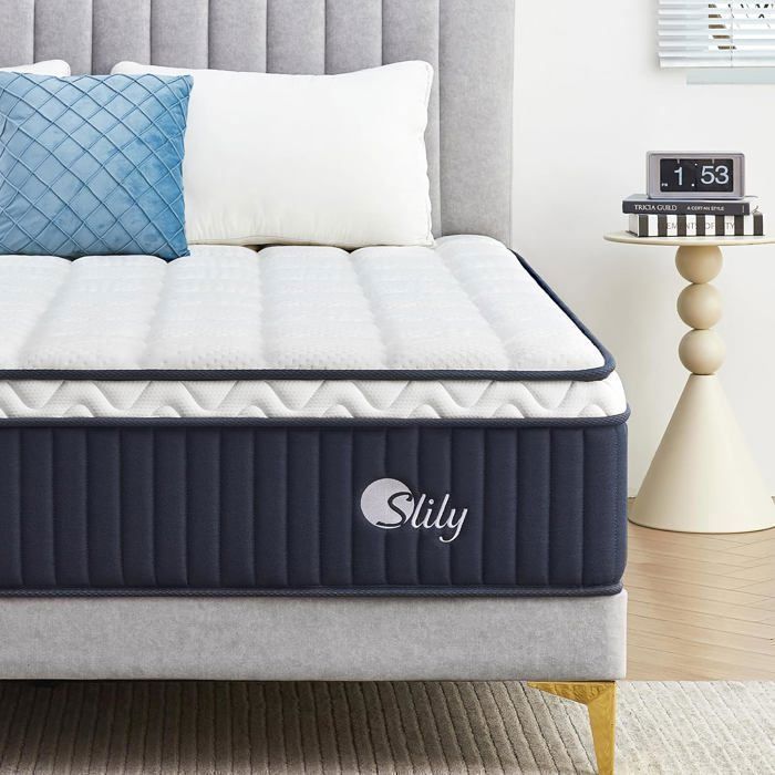 slily Matelas 80x200 30 cm Épaisseur Matelas Hybride à Ressorts Indépendan Ensachés et Mousse à Mémoire de Forme Gel Oeko-tex