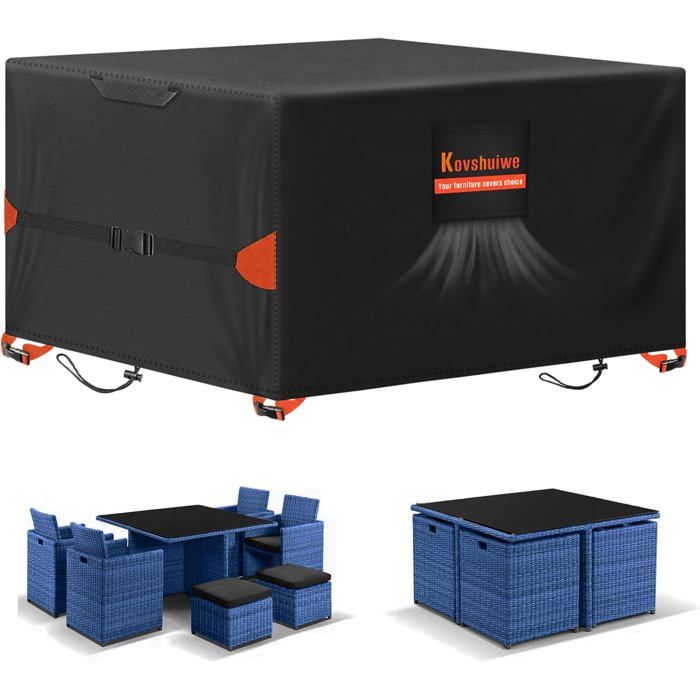 Housse de protection pour meubles de jardin 140 x 90 x 74 cm imperméable résistante aux UV 420D Heavy Duty coupe-vent bâche