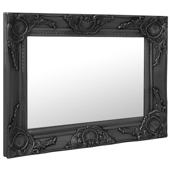“Winter SaleTOP miroir mural magnifique Noir - Miroir mural style baroque 50x40cm noir PRO40347