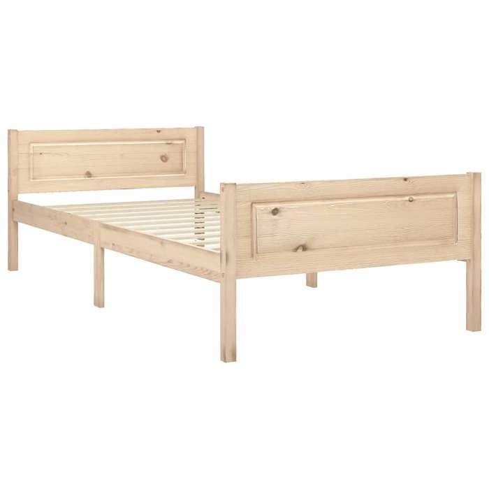 SALE 2026Cadre de lit - 1 personnes - Structure de lit - 206x96x63cm - bois de pin massif 90x200cm 15.7 Kg 273013