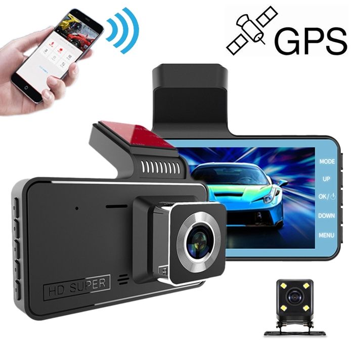 H808 4 pouces Car HD Double enregistreur de conduite, WiFi + Gravity ...