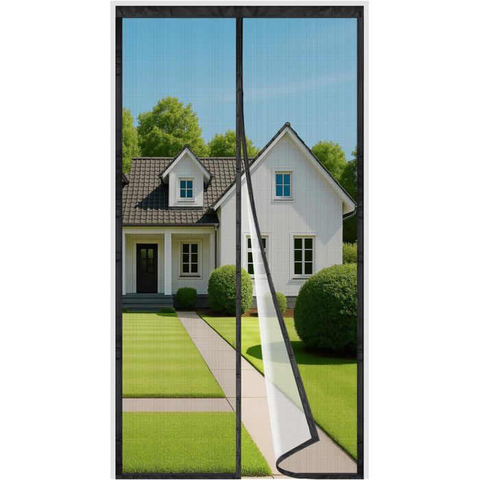Moustiquaire Porte Fenêtre 160x215cmRideau Porte Magnétique Anti MoucheSe Ferme AutomatiquementFilet Fin et RésistantLargeur