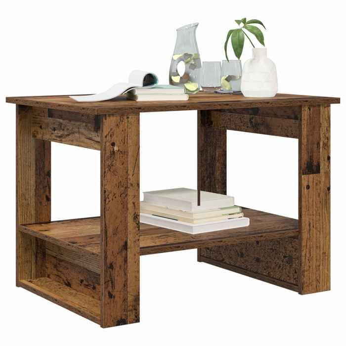 Petite Table - Marron - Table basse/du Thé - Bois ancien 72x50x50 cm Bois dingénierie T6236
