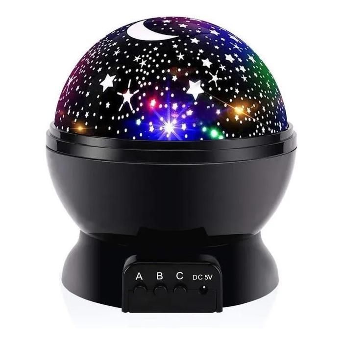 Veilleuse Etoile Projection 360° Rotation Lampe Projecteur Ciel Étoilé Lampe De Chevet Pour Garçon Et Fille