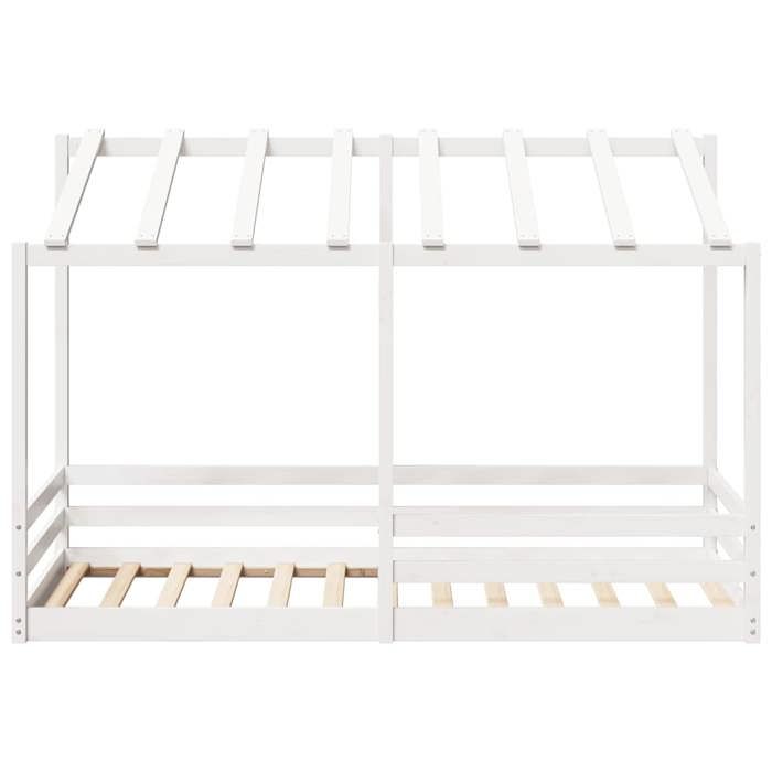 Petit simple Lit - Lit pour enfants -1 PLACES - sans matelas blanc 90x200cm bois pin massif 50754chb52s