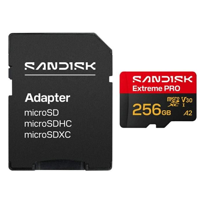 SanDisk Extreme PRO Carte mémoire flash adaptateur SD inclus e A2 / Video Class V30 / UHS I U3 microSDXC UHS I - vue 2