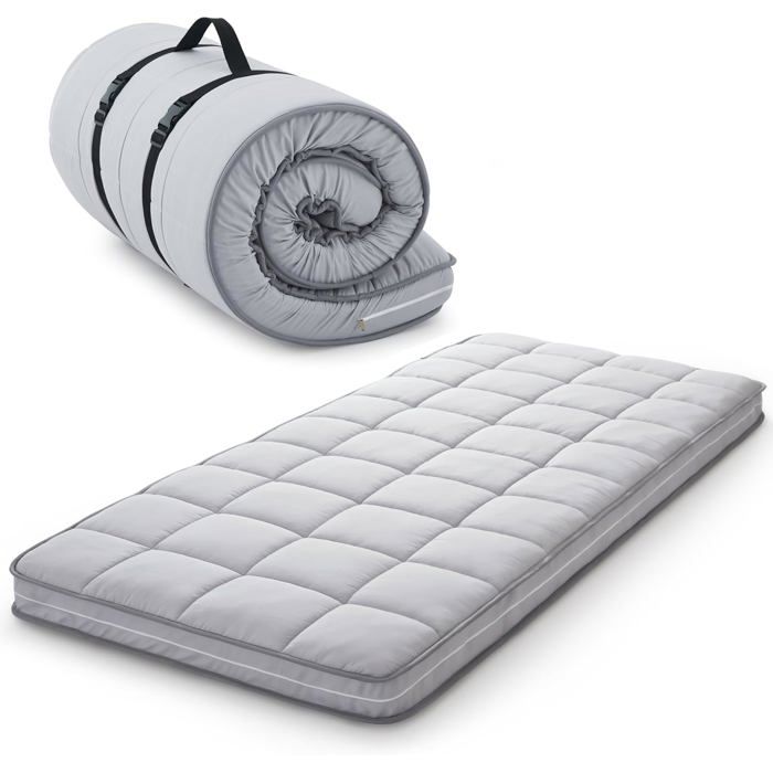 Matelas Simple À Enrouler En Mousse À Mémoire De Forme Avec Infusion De Gel Housse Lavable En Machine Coussin De Couchage Pliable