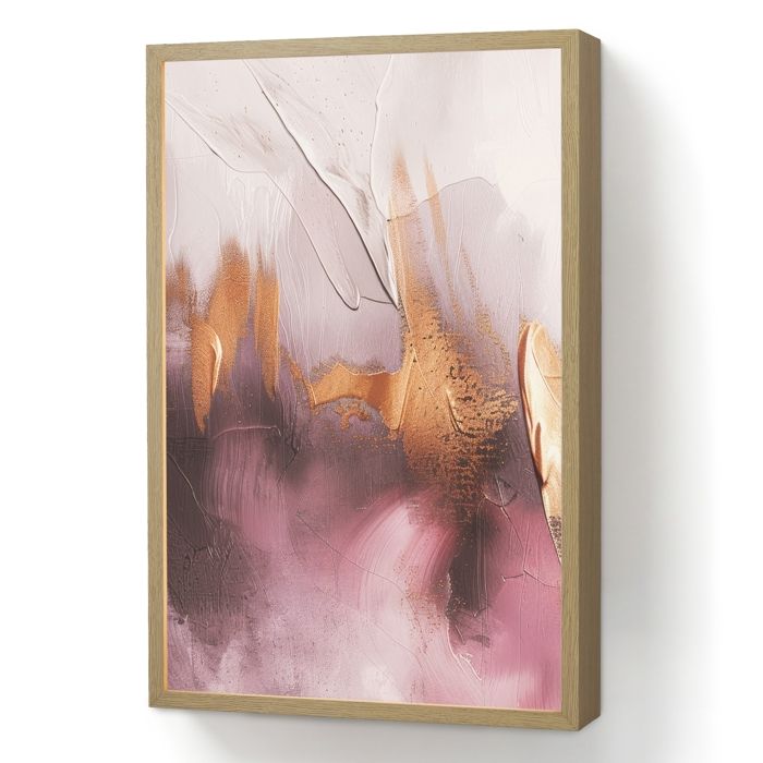 Applique Murale LED - Lampe de Chevet Murale Design - Motif Pourpre - Abstrait - Peinture - Or 40x60 cm Couleur Mauve - OnlyWow