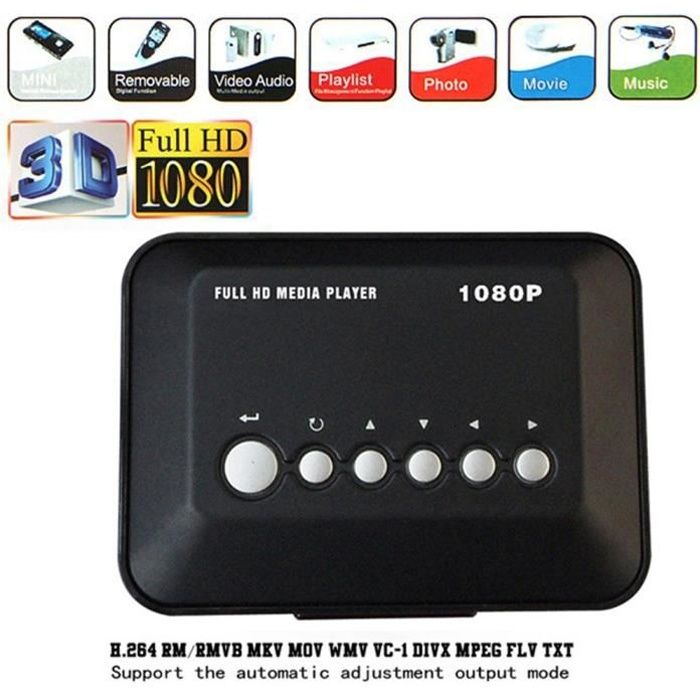 HD 1080P Disque dur USB Lecteur multimédia multi-média MKV AVI