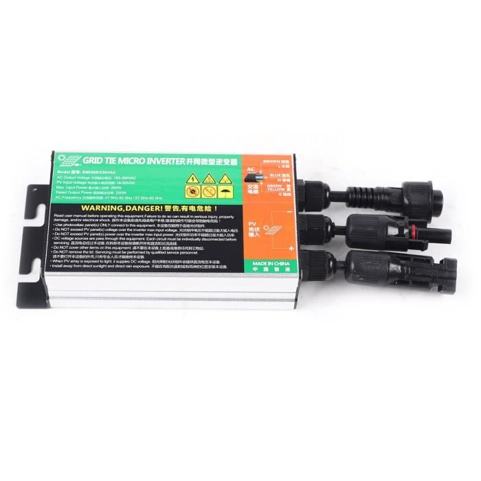 Onduleur solaire 300 W - Module sans fil - MPPT - Micro onduleur - Panneau solaire pour centrale électrique de balcon / panneau solaire - IP65 - Certifié CE