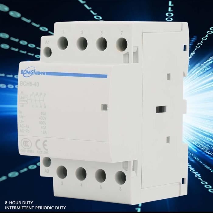 220V//230V 2P 1NO 1NC AC Contacteur 20A 24V 220V 230V 50 60Hz Contacteur ca domestique Montage sur rail DIN
