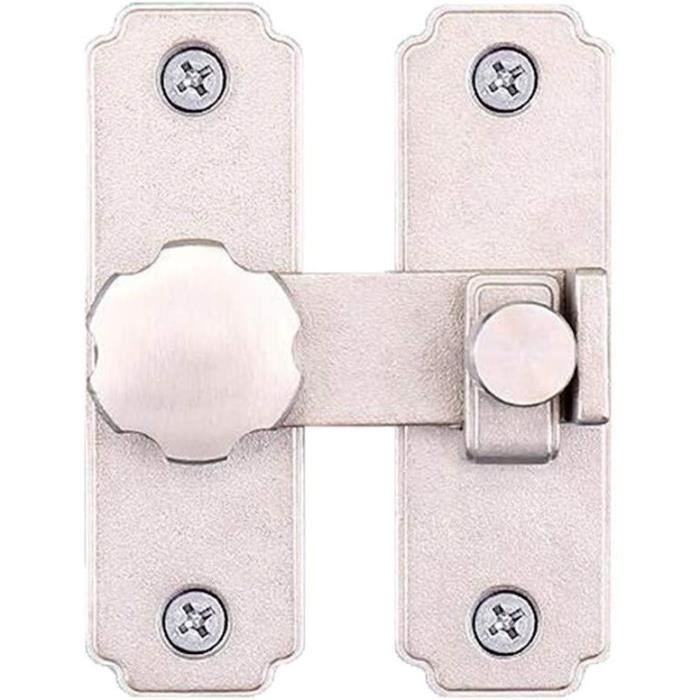 Lot De 2 Verrous à Loquet En Acier Inoxydable Avec Cadenas - 2.2 Pouces, Argent - Pour Porte, Portail, Armoire