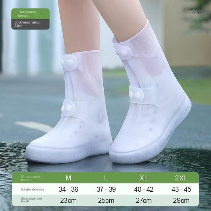 Blanc XL 40 42 Bottes de pluie en caoutchouc vintage impermeables Couvre chaussures en silicone Protege Cdiscount