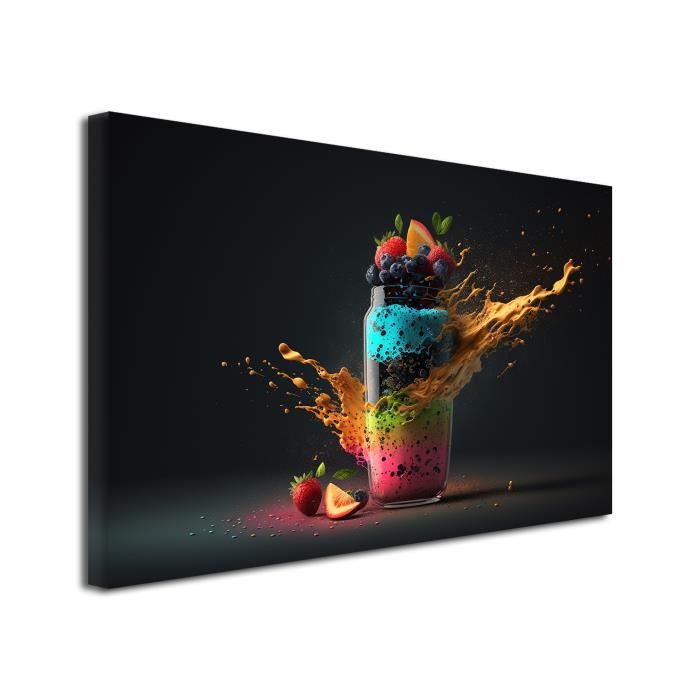 Tableau Toile Déco Smoothie Rafraîchissant - Cadre Pour Cuisine, 80x50