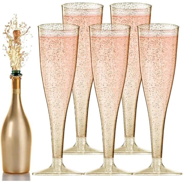 20 Pack Flûtes À Champagne Plastique 4,5 Oz Verres En Plastique