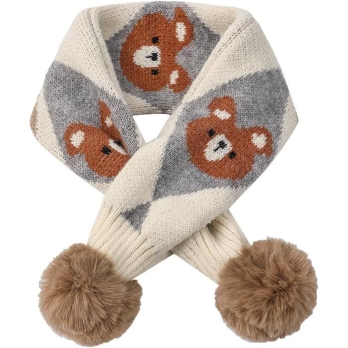 FUNZZY Foulard De Noël En Forme De Bonhomme De Neige Créatif Avec Flocon De Neige Pour Enfants, écharpe Chaude Pour Fête De Noël (blanc
