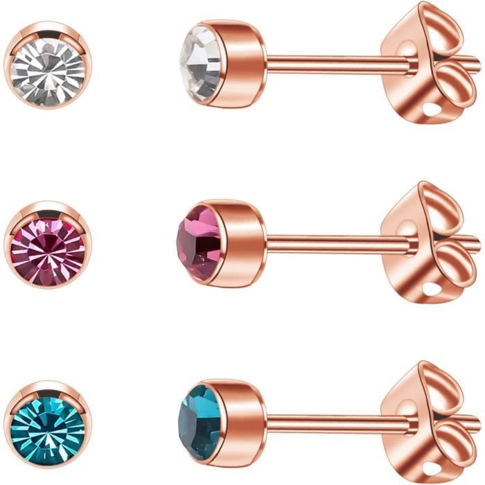 Lot De 3 Paires De Boucles D'oreilles Femme/fille - Portées Une Seule Fois - État Neuf