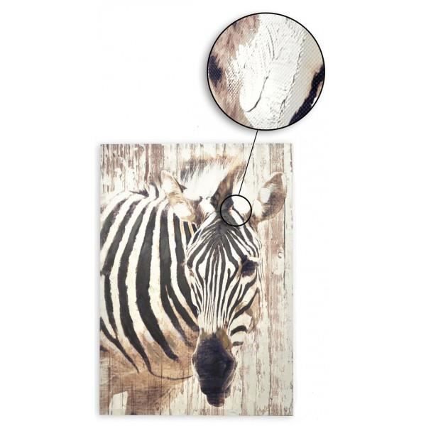 Cadre toile Zèbre + peinture effet 3D - 70 x 50 cm - B - Achat / Vente  tableau - toile - Cdiscount