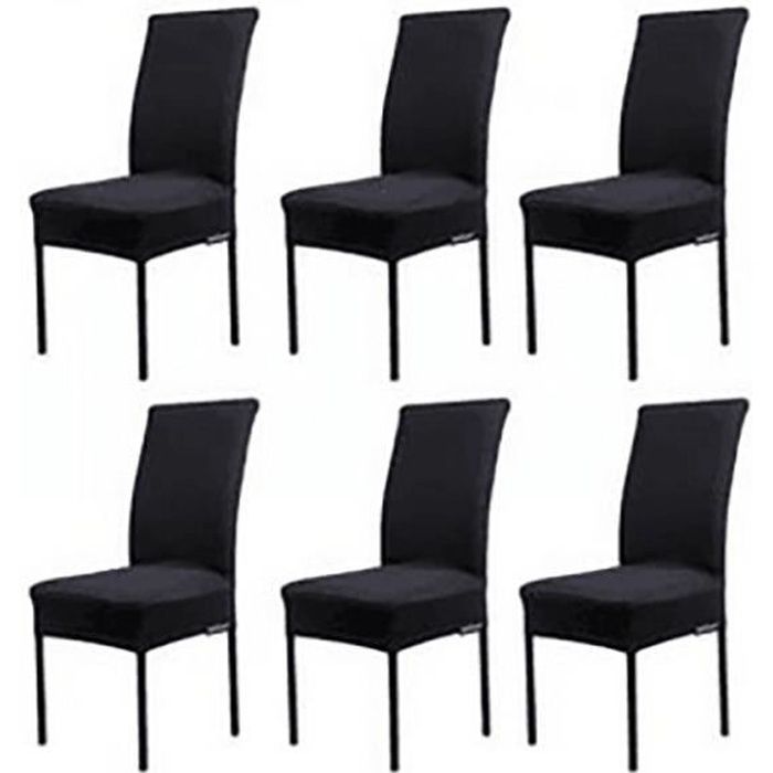 Lot de 6 Housses de chaises  Noir  Cdiscount Maison