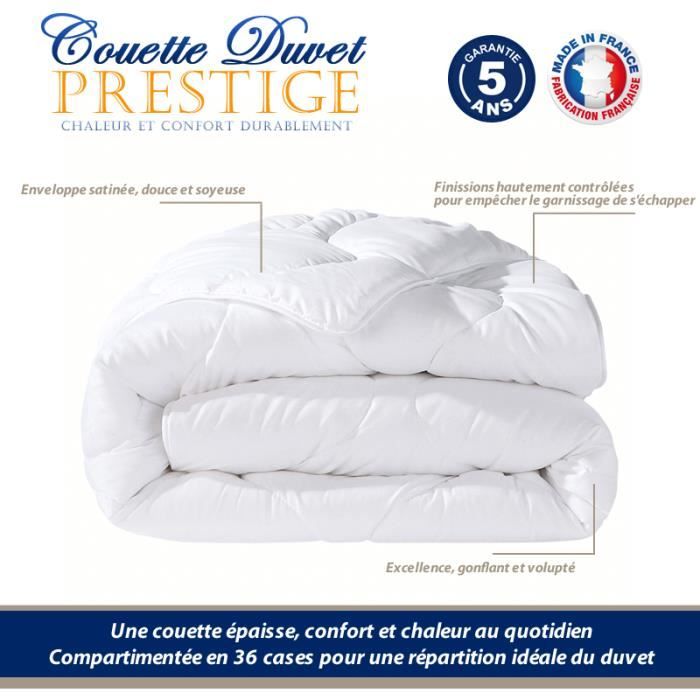 COUETTE DUVET 220x240 ,80 Duvet Oie Blanc 20 Plumettes. Enveloppe 100