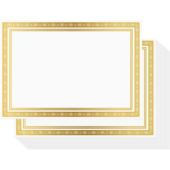Papier Blanc A4 pour Diplome Personnalisé (Lot de 50) - Papier Imprimante A4  Blanc avec Bordure en Feuille d'Or - Compatibles A134 - Cdiscount  Informatique