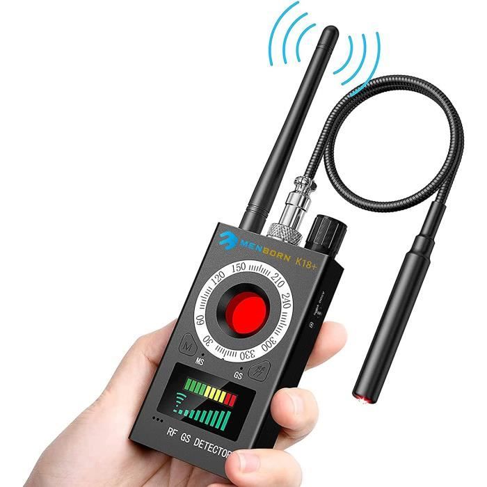 LUNEIE Détecteur Micro Espion Et Caméra - Anti-Surveillance 4 En 1 RF + Magnétique + GPS + LED