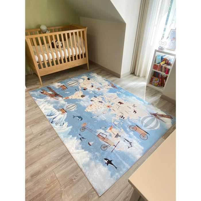 Tapis enfant carte du monde - NAZAR RUGS - 160x230