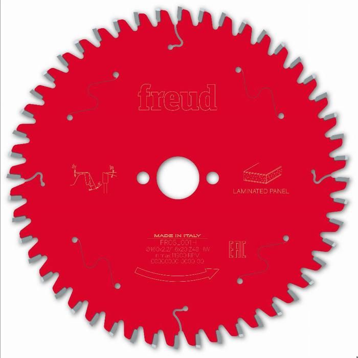 Lame pour scie circulaire portative filairesans fil FREUD Ø160 2 21 6 A20 Z48 BA 5° F03FS09798 FR06L001H - vue 2