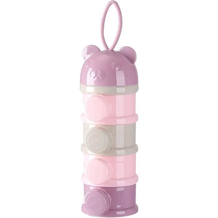 2 Boîtes Doseuses à Lait En Poudre - 4 Étages Amovibles - Portable - 18x7 Cm - Pour Bébé/Collations