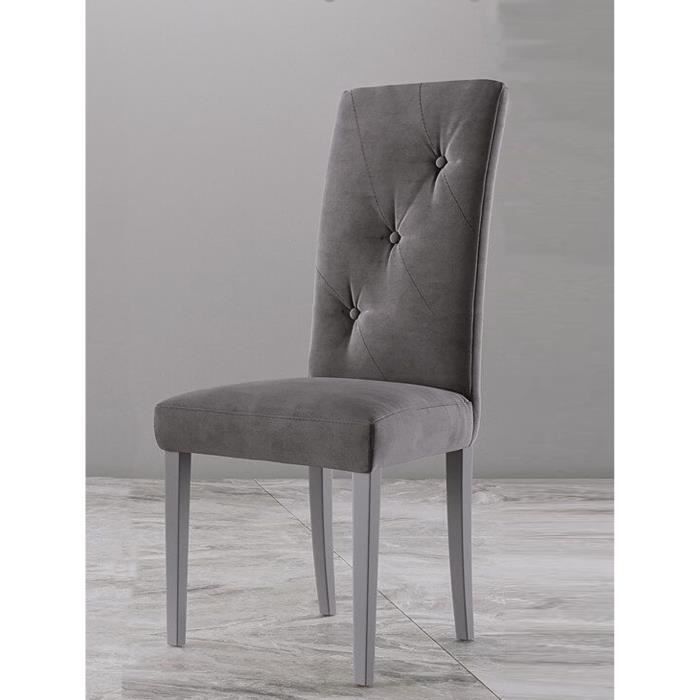 Chaises JERSEY - Lot de 2 - Tissu microfibre gris - Confortable et élégant