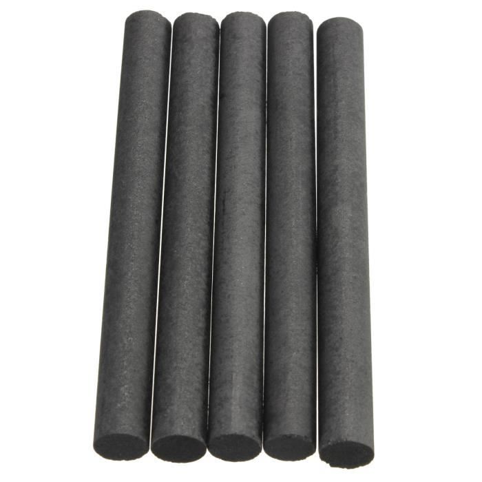Grande Barre de graphite Anode/électrode de graphite en barre pour galvanoplastie Longueur : 100 mm Lot de 5 tiges cylindriques en carbone Diamètre : 10 mm 