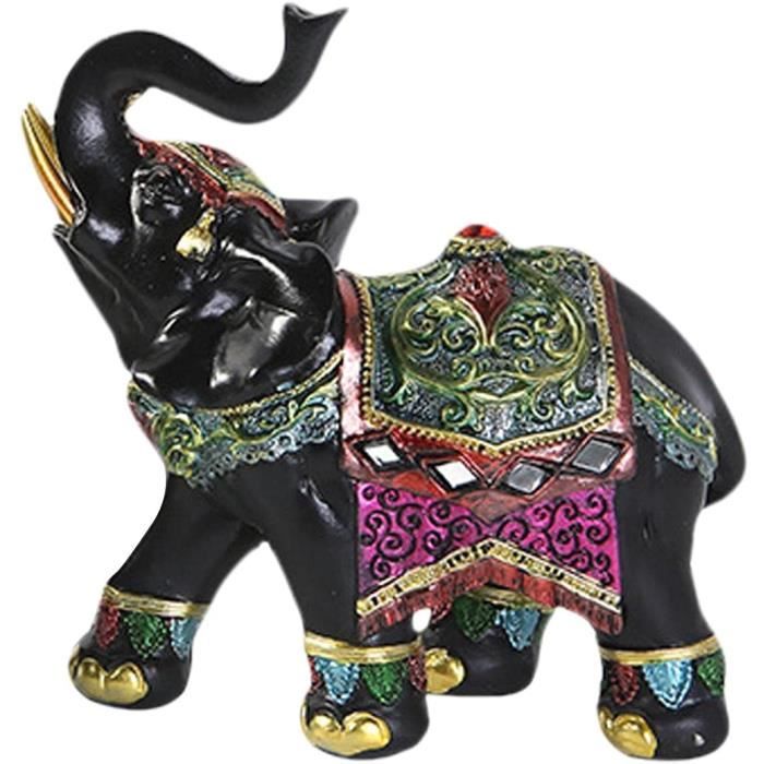 Statuette Éléphant Chanceux Feng Shui Vert - Décoration Maison, Bureau - Symbole Richesse Et Bonheur - 3 Tailles