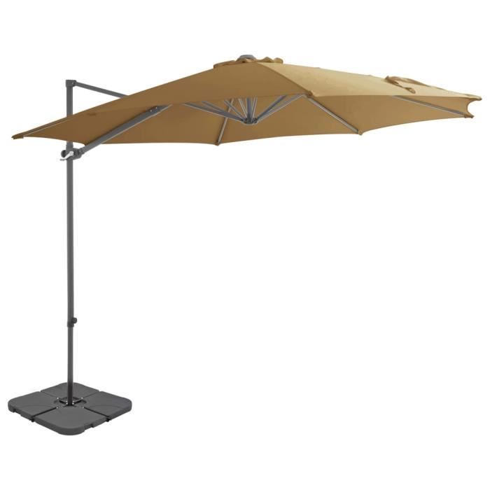 vidaXL Parasol de jardin Sable avec base