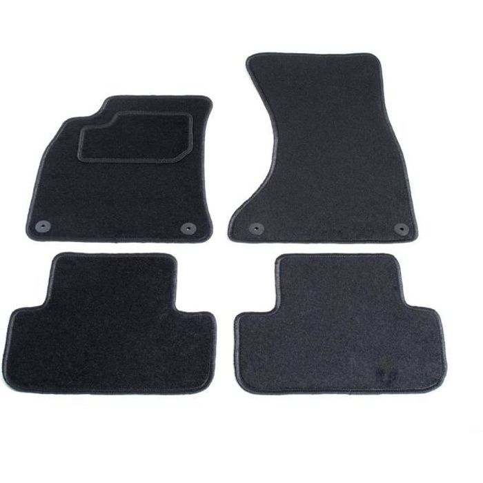 Tapis sur mesure - Audi - A4 8K B8 - Moquette noire et robuste - Lot de 4 tapis