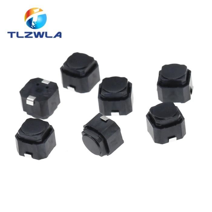 Lot 25 Pièces 25 Micro-interrupteurs Bouton-Poussoir 4 Broches - Pour Électronique, Bateaux, Camping-Cars - Noir Lot Interrupteur Camping Car