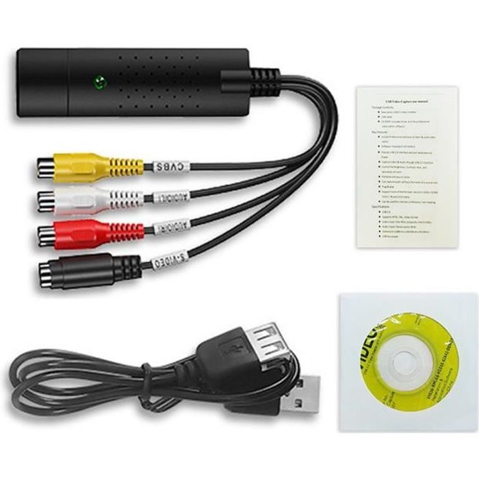 Convertisseur VHS vers numérique vidéo USB 2.0 Carte de capture audio Boîte VHS Magnétoscope