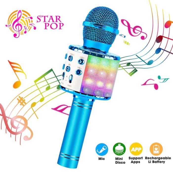 Microphone Karaoké - ZGEER - Modèle Bluetooth - 5W - Portable - Enfants/Adultes