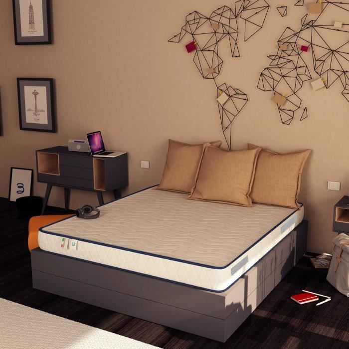 Baldiflex Matelas 180 x 190 cm. Best Easy. Epaisseur 19cm. Mousse. Revêtement - coutil en tissu microfibre polycoton Baldiflex Matelas 180 x 190 cm. Best Easy. Epaisseur 19cm. Mousse. Revêtement - coutil en tissu microfibre polycoton