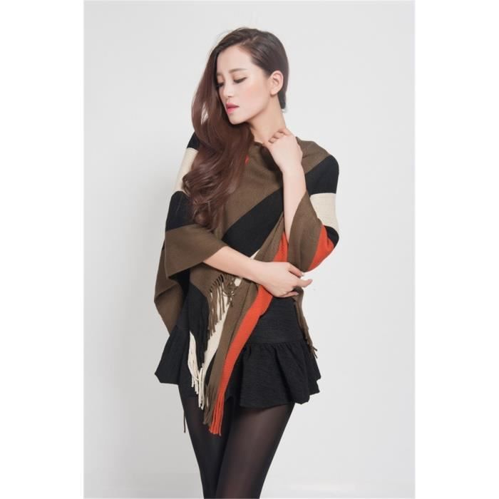 Bakicey Écharpe XXL pour femme - Écharpe en laine chaude et douce à carreaux - Écharpe d'automne et d'hiver - Écharpe en laine - Pour femmes - Écharpe en tricot - Écharpe