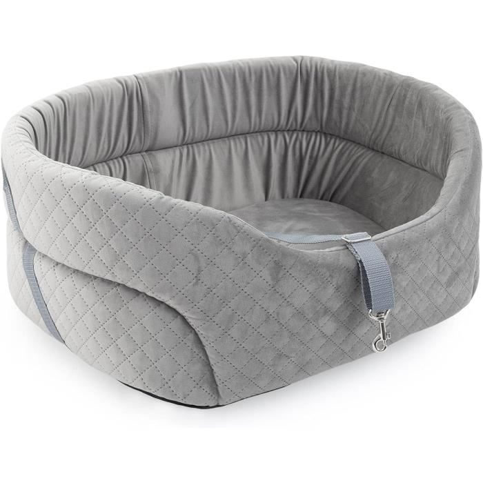 Meilleurs prix pour Siège auto pour chien, siège auto pour chat, siège de transport, gris, L 56 x 48 x 22 cm, imitation daim